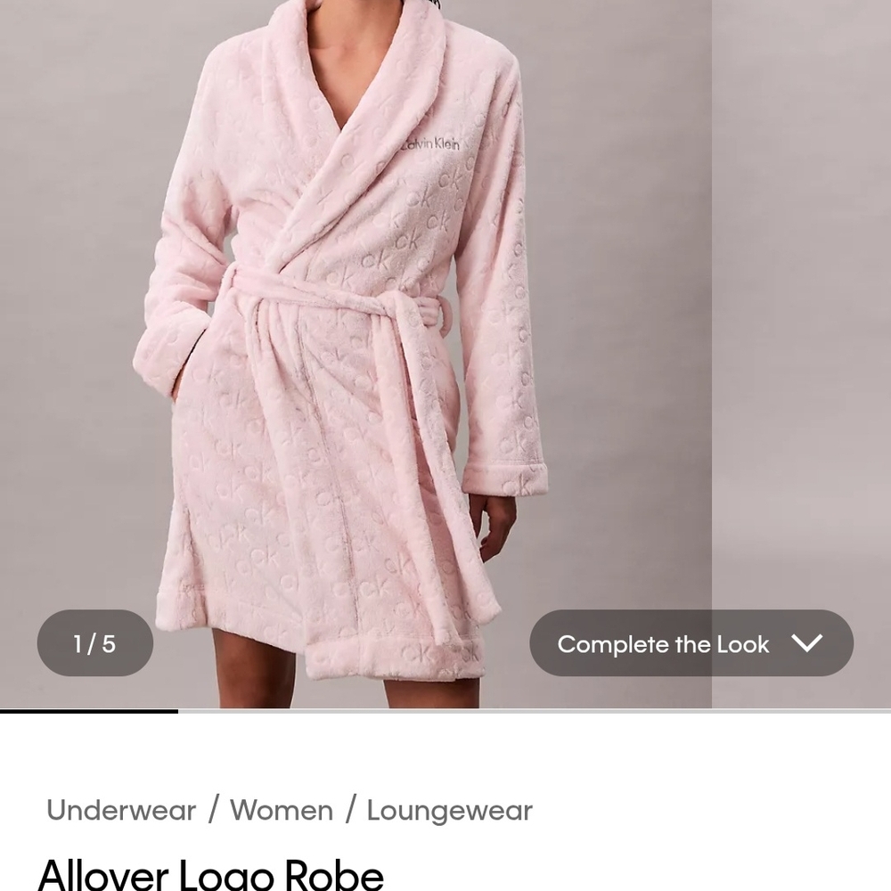 Calvin Klein Blush Pink Robe - Picture 5 of 7